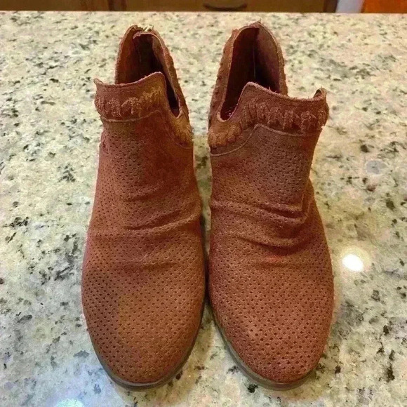 Vince Camuto Perforated Suede Ankle Booties - Picture 1 of 7